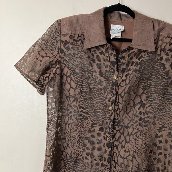 Vintage Joseph Ribkoff leopard print short sleeved shacket size 14 - Picture 4 of 10